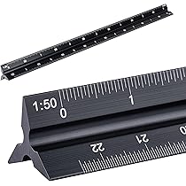 Metalen liniaalset - 3 linialen inbegrepen - 15 cm, 30 cm/12