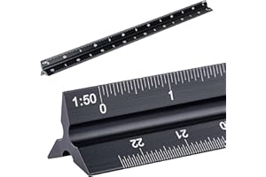 ‎WINTEX WINTEX Dreikantmaßstab - 30 cm - Architektur Maßstab Zubehör aus Aluminium im Format 1:20, 1:50, 1:75, 1:100, 1:125 - Dreikant Lineal mit Tasche in Schwarz