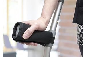 Homemate Crutch Grip (2 PACK) - Crutch Handle Support Padded Walker Hand Grips, Soft Comfortable Cushion Rollator Handle Covers, Wheelchair, Non-Slip Breathable Mobility Accessory - Black