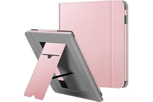 FINTIE Custodia per Kobo Libra H2O 2019 - Stand Cover Protettiva Case con Card Slot e Hand Strap, Funzione Auto Sveglia/Sonno, Oro Rosa