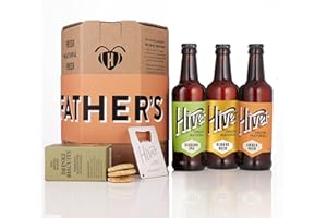 Hiver - Craft Beer - Fathers Day Gift - Beer and Snack Gift Set - 3 Bottle Gift Pack - Honey Blonde, Amber and Session IPA