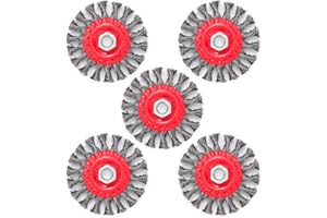 IDONG 5-teilige Drahtbürste Set für Bohrmaschine, Drahtbürste Winkelschleifer 100mm Stahlbürste Akkuschrauber Zopfrundbürste für M14 Winkelschleifer Zubehör für Polier,Schleifen,Entrosten,Entgraten