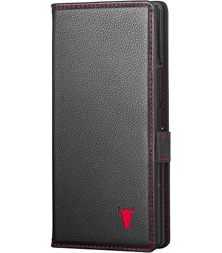 SHIELDON hoesje voor Galaxy Z Fold 7 5G, echt lederen hoesje met standaardfunctie, compatibel met Galaxy Z Fold7 (8,0 inch, 2025) - retro bruin