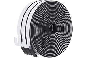 KAPOOSY Weather Stripping Door Seal, 12mm W X 3mm T Adhesive Foam Tape, Window Door Draught Excluder Air Conditioner Gasket Foam Tape, Total Length 15M (3 Rolls)