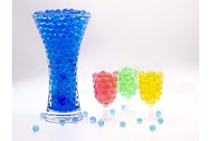 Risai Bolas Gel de Agua, Perlas Bolitas de Agua No Tóxicas Crecen en Agua, Water Beads para Jarrones Decoración Plantas Flores, 500pcs, Blue 10g