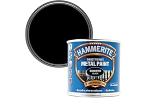 Hammerite Direct to Rust Metal Paint - Smooth Black Finish 250ML, 5084863