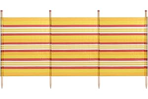YELLO WBL Striped Outdoor Wind Spinner, Weather Resistant, PVC, Beige