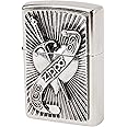 Zippo Heart with Sword Emblem Windproof Pocket Lighter - Chrome