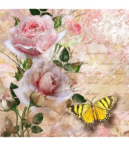 Lot De 20 Serviettes En Papier Fleurs Coupées 33x33cm - Modèle LN0746, Multicolore, Contemporain - Neuf, Toutes Occasions