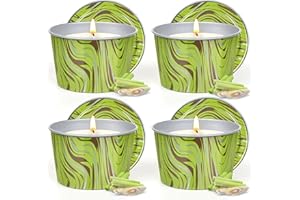 LFENYIGI Citronella Candles Outdoor and Indoor 120 Hours,4 Pack Outdoor Candles for Home Camping Garden Patio Balcony Decorative,Soy Wax, Long Burning Time,Smokeless,