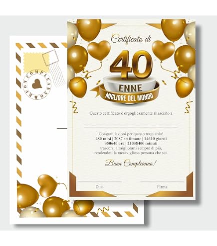 Edition Seidel Biglietto di auguri quadrato di alta qualità per il 40° c