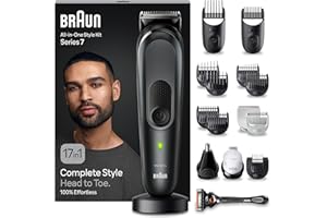 Braun Tondeuse Tout-En-Un Series 7 MGK7491, 17-en-1 Kit Pour Barbe, Cheveux, Corps & Bien Plus