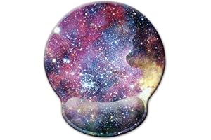 Jahosin Alfombrilla de ratón con Soporte para muñeca,reposamuñecas ergonómicas de Color Negro,cómoda Almohadilla de Espuma viscoelástica Antideslizante para computadora y oficina-25x23 Galaxy