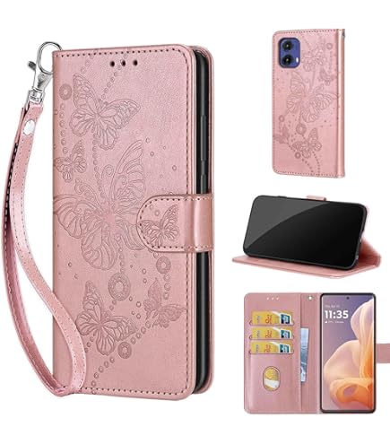 Asuwish Phone Case For Moto G85 5G Wallet Cover With Tempered Glass