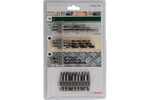 Bosch Home and Garden Set da 19 Pezzi di punte miste Uneo, per legno, metallo pietra, accessorio martello perforatore, nero