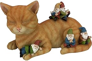 GlitZGlam Cody Il Gatto in Miniatura e Gli Gnomi - “Una Giornata Rilassante” - Uno Gnomo in Miniatura per Giardino Fatato Firmato