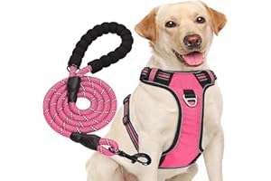 haapaw Pettorina per cani di taglia media regolabile riflettente Oxford Controllo Facile Con Guinzaglio Libero e Resistente Per Cani Grandi