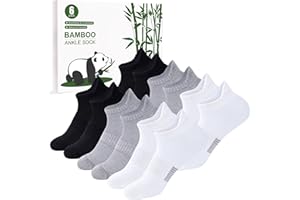 inaWarm Lot de 6 paires de chaussettes de sport respirantes en bambou pour femme, chaussettes de running basses avec coffret cadeau