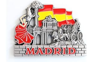 DESIGNO Madryt (Hiszpania) - metalowy magnes na lodówkę 3D do lodówki kuchennej - unikalny stylowy design świąteczny prezent pamiątkowy