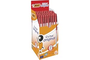 ‎BIC BIC Kugelschreiber Cristal Medium – 50 Kulis in Rot – Strichstärke 0,4 mm