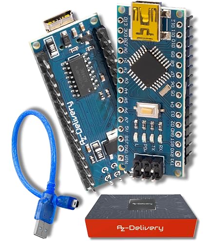 Ulegqin Nano-V3 Module avec Puce CH340 Nano I/O Shield V1.O Carte d' extension Simple avec bornes à vis Compatible avec Arduino Nano (3 pièces