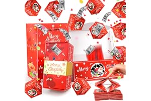 LEEWENYAN Christmas Surprise Gift Box Explosion for Money, Christmas Money Gift Boxes, Merry Christmas Pop-Up Explosion Gift Box,Xmas Diy Photo Folding Gift Box Album Birthday Gifts