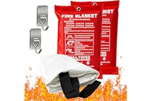 VAUKI Hochwirksame Löschdecke für Küchen & Fettbrände - Brandschutzdecke aus Glasfaser zum Löschen von Entstehungsbränden in Haushalt, Küche, Garage und Werkstatt - Sicher und einfach anzuwenden(2Stk,1M)