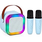 Karaoke Mikrofonu, 2 Mikrofon 1 Hoparl&ouml;r, Net P&uuml;r&uuml;zs&uuml;z Ses Kalitesi, Bluetooth Bağlantılı, RGB LED Işıklı, Şarjlı, USB TF Typ