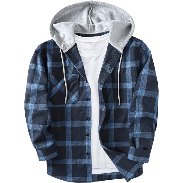 Veste Bûcheron à Carreaux Avec Capuche Pour Homme - Chemise Doublée Chaude, Coton, Style Décontracté Hiver/Mi-Saison