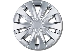 KUGLO Enjoliveurs argenté 16 pouces - Jeu de 4 enjoliveurs 13 pouces à enjoliveurs 16 pouces - Stormer enjoliveurs pour la plupart des marques automobiles et jantes en acier - Enjoliveurs en noir ou argenté