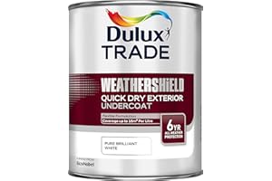 Dulux Trade Weathershield Quick Drying Exterior Undercoat Pure Brilliant White 1 Litre