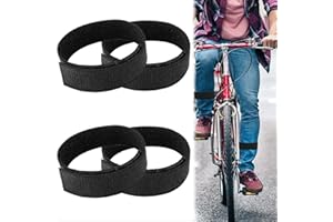 CHONGQILAO Clips para Pantalones de Ciclismo, 2 Piezas Pinzas para Pantalones de Bicicleta, Banda de Alta Elasticidad para Pantalones de Ciclismo para Andar en Bicicleta, Trotar, Caminar