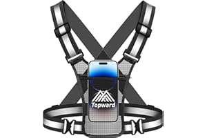 Topward Laufweste Handyhalterung Jogging Weste, High-Vis reflektierende Warnweste für Damen Herren - leicht Handytasche für Joggen, Laufen und mehr