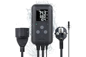 ‎SENSTREE Digitaler Temperaturregler Wasserdichter Panel-Thermostat für Gewächshaus, Aquarium, Inkubator, Terrarium, Thermostatsteckdosen unterstützen Heizung und Kühlung 15A