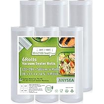 KitchenBoss Rotoli Sottovuoto Per Alimenti - 8 Rotoli, Goffrati, Senza BPA, Per Conservazione - Foto 2