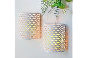 JHY DESIGN Set of 2 Battery Powered Table Lamp 20cm High Vintage Wall Sconce Metal Modern Wall Mount Lighting with 6-Hours Timer Wall Decor for Living Room Bedroom Hallway Stairway (Heart Shape)