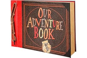 FEIYU BUY Abenteuerbuch, Tagebuch, Foto-Scrapbook, farbiger Einband, Retro-Stil, Reise-Souvenir, inspiriert von "Up", ideal für Fotos, Geschenk für Paare, Jahrestag, Hochzeiten, Reisen, Geburtstag, Weihnachten