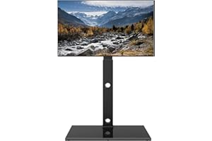 BONTEC Support TV de Sol pour Téléviseurs de 30-70 Pouces Plasma/LED/LCD/OLED Incurvés & Plats, Support TV Haut Réglable en Hauteur jusqu'à 40 kg, Max VESA 600x400 mm