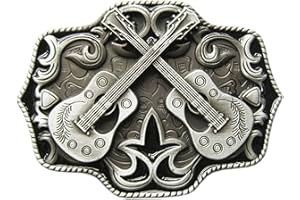 Schnalle123 Gürtelschnalle Country Music Musik Western Gitarre 3D Optik für Wechselgürtel Gürtel Schnalle Buckle Modell 111