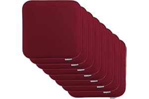 Brandsseller Set di 8 Cuscini in Feltro 35x35x2 cm – Cuscini quadrati e robusti per sedie da interno ed esterno, imbottiti e resistenti - Rosso Bordeaux