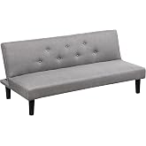 Baroni Home Sofa Bed 3 Seater Fabric Convertible into Padded Bed, Reclining Sofa with Plastic Legs for Living Room, Guest Roo