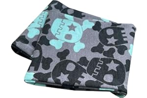 ‎WOLLHUHN Wollhuhn ÖKO Jungen/Mädchen Cooles Elastisches Stirnband/Haarband Bequem Jersey Baumwolle Viele Motive Kinder (Coole Skulls Anthrazit/Mint)