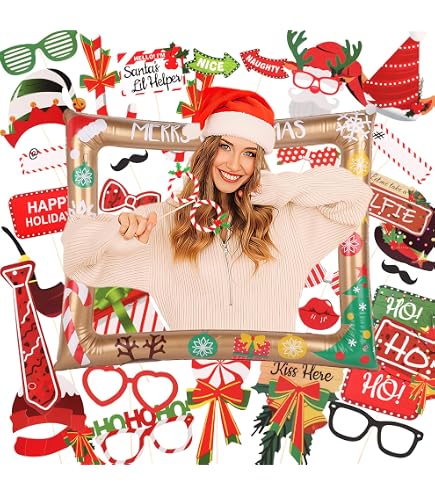 SacJkt 36 STK Weihnachts Fotobox Accessoires, Weihn Produktbild-Vorschau 9