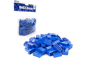 BRICK FLIP LEGO 2x4 Mattoncini Classic, Blu, 100 pezzi – Parti singoli nella confezione grande, mattoni basici | Basic Bricks (3001)