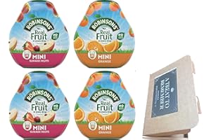 SHANZA DEPARTMENTAL'S Robinsons Squash’d – 2 Flavour Pack – 2X Robinsons Orange and 2X Robinsons Summer Fruits – No Added Sugar – Real Fruit in Every Drop