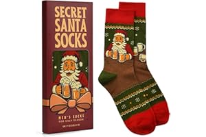 BRUTAL Secret Santa Socks - Funny Christmas Socks for Men - Size 7-12 - Funny Novelty Gift - Perfect Xmas Present - Men's Stocking Filler