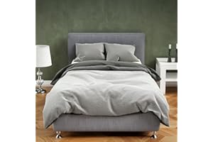 Leonado Vicenti Teddy Plüsch Bettwäsche 135x200 cm Warme Winter Uni Wende Bettbezug Cashmere Touch Anthrazit Grau, Grau / Anthrazit