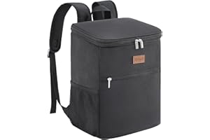 Lifewit Zaino Termico 24L (30 Lattine), Borsa Frigo Portatile con Scomparto, Grande Borse Termica Porta Pranzo per Uomo e Donna, Cooler Bag per Mare, Spiaggia, Viaggio, Nero