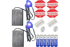 CARBONMAN Fake Car Alarm, Dummy Car Alarm,(Batteries Included) LED Light Simulate Imitation Security System, Warning Anti-Theft Flash Blinking Lamp (2Pack, Blue)