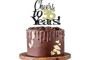 Sumerk Cheers to 35 Years Cake Toppers 35th Birthday Cake Topper Wedding Anniversary Party Decorations Supplies - 1 Pack